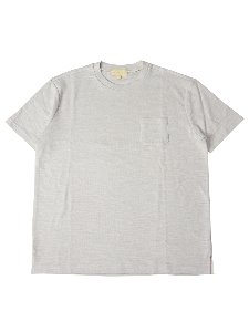 knit textured slub pocket T shirt (stone)