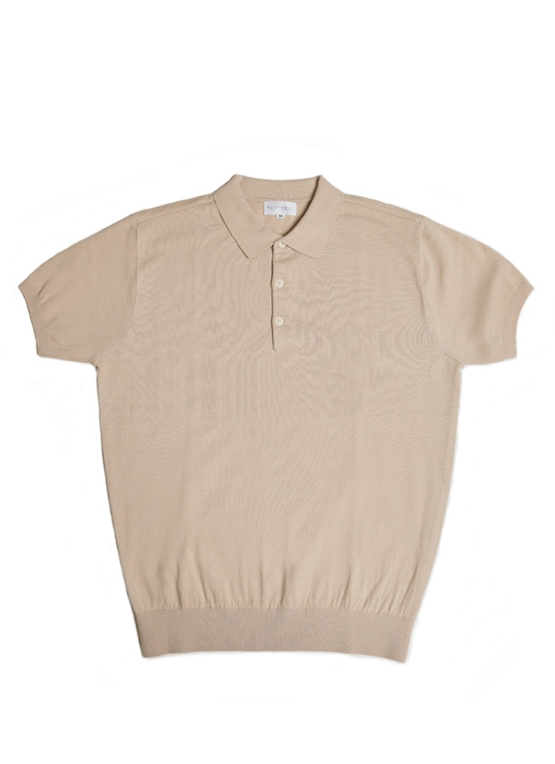 soft touch solid polo knit (beige)