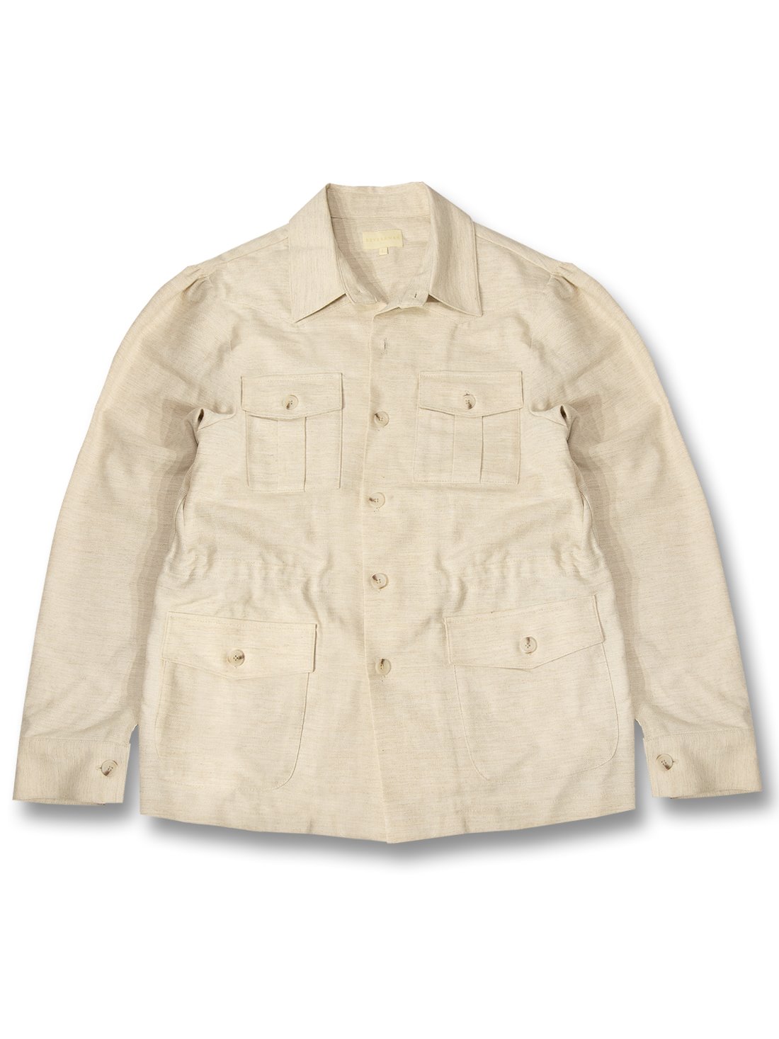 herringbone linen shirring jacket  (light beige)